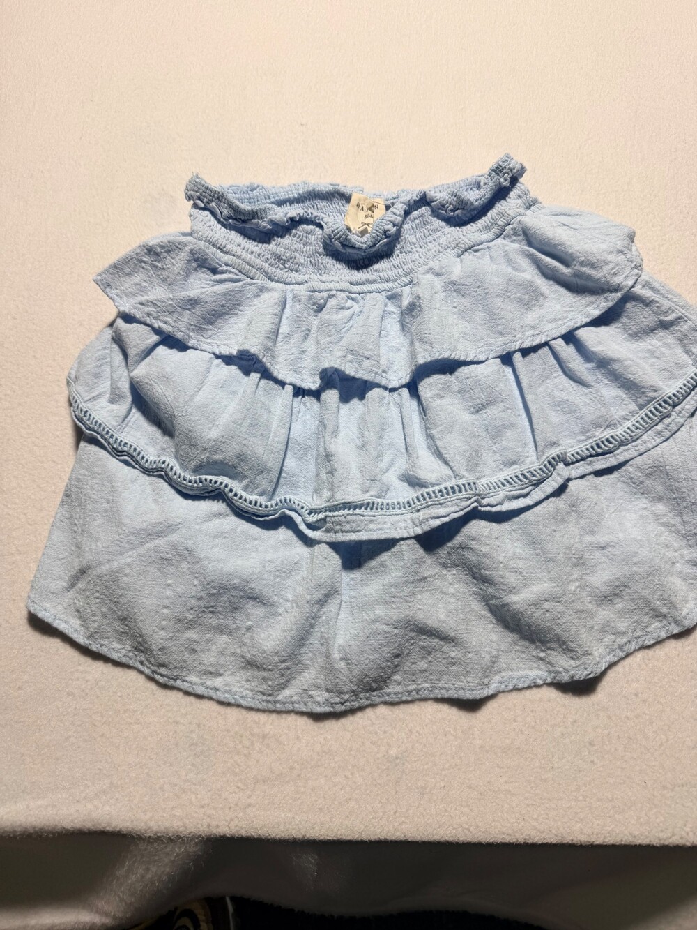 Hayden girls XL light blue top ruffled layered neckline